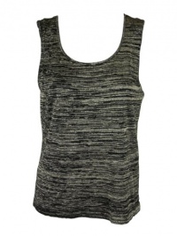 Jones New York Womens Petite Metallic Knit Shell Top Jones New York Womens Petite Metallic Knit Shell Top