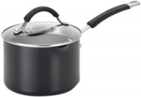 KitchenAid Aluminum Nonstick 2-Quart Covered Straining Saucepan with Two Pour Spouts, Black KitchenAid Aluminum Nonstick 2-Quart Covered Straining Saucepan with Two Pour Spouts, Black