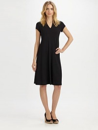 Soft jersey with the perfect amount of Lycra® ensures that this dress will feel as fantastic as it looks.V-neckShort sleevesFront and back seamAbout 41 from shoulder to hem92% rayon/8% Lycra®Machine washMade in USA of imported fabric Soft jersey with the perfect amount of Lycra® ensures that this dress will feel as fantastic as it looks.V-neckShort sleevesFront and back seamAbout 41 from shoulder to hem92% rayon/8% Lycra®Machine washMade in USA of imported fabric