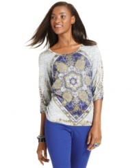 Brighten up your fall tops with this colorful petite piece from Style&co. Pretty studded embellishments and cute ruching add feminine flair to your look! Brighten up your fall tops with this colorful petite piece from Style&co. Pretty studded embellishments and cute ruching add feminine flair to your look!
