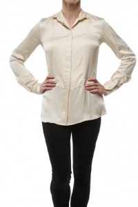 Roberto Cavalli - Silk Top Blouse Shirt Ivory 40 Beige Roberto Cavalli - Silk Top Blouse Shirt Ivory 40 Beige