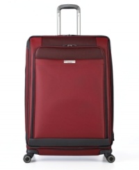 Travel on the luxurious side. Styled sleek and built smart, this expandable upright glides on four 360º spinners that follow every twist and turn of travel. The graceful curves of the exterior hit to the sophistication of the fully-stocked & fully-lined interior, which features restraining straps, suiter, multiple pockets and more. Travel on the luxurious side. Styled sleek and built smart, this expandable upright glides on four 360º spinners that follow every twist and turn of travel. The graceful curves of the exterior hit to the sophistication of the fully-stocked & fully-lined interior, which features restraining straps, suiter, multiple pockets and more.