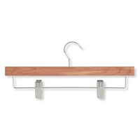 Honey-Can-Do HNG-01535 Skirt/Pant Hanger with Clips, Cedar, 4-Pack