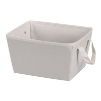 Household Essentials Small Tapered Storage Bin with Handles, Natural Canvas Household Essentials Small Tapered Storage Bin with Handles, Natural Canvas