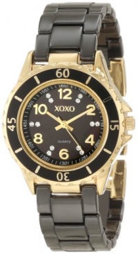 XOXO Women's XO2001 Swarovski Crystal Accented Gold-Tone Black Ceramic Bracelet Watch XOXO Women's XO2001 Swarovski Crystal Accented Gold-Tone Black Ceramic Bracelet Watch