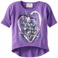 Beautees Girls 2-6X Hi-Low Owl, Grape, 6 Beautees Girls 2-6X Hi-Low Owl, Grape, 6