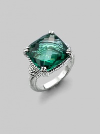 From the Giftables Collection. A brilliant green quartz stone in a four-prong sterling silver setting.Green quartz Sterling silver Width, about ½ Imported Additional Information Women's Ring Size Guide 