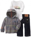 True Religion Baby-boys Infant 3-piece Gift Box Set, Seal, 6-12 Months