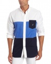 Nautica Men's Long Sleeve Tri-Colorblocked Woven