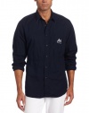 Nautica Men's Long Sleeve Pieced Solid Woven