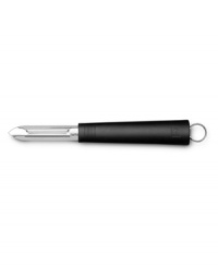 Serious ap(peel)! Crafted from high-carbon stainless steel, this peeler puts power and confidence in your hand by taking the skins off of fruits and veggies with incredible ease and precision. Lifetime warranty. Serious ap(peel)! Crafted from high-carbon stainless steel, this peeler puts power and confidence in your hand by taking the skins off of fruits and veggies with incredible ease and precision. Lifetime warranty.