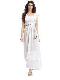 THE LOOKRuffled elastic necklinePullover styleRuched elastic waistTie rope belt with bead detailsTiered hemTHE FITAbout 37 from waist to hemTHE MATERIALCottonCARE & ORIGINDry clean ImportedModel shown is 5'9½ (176cm) wearing US size 4. THE LOOKRuffled elastic necklinePullover styleRuched elastic waistTie rope belt with bead detailsTiered hemTHE FITAbout 37 from waist to hemTHE MATERIALCottonCARE & ORIGINDry clean ImportedModel shown is 5'9½ (176cm) wearing US size 4.