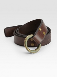 An essential accessory with vintage appeal, crafted in burnished leather with an antiqued double O-ring closure.LeatherAbout 1 wideImported An essential accessory with vintage appeal, crafted in burnished leather with an antiqued double O-ring closure.LeatherAbout 1 wideImported