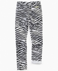 Go wild with these zebra print capri pants from Baby Phat. Go wild with these zebra print capri pants from Baby Phat.
