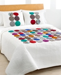 Round out your bedroom with a new look of chic. The Circles quilt offers and eclectic appeal with eye-catching appliqués in prints and solids on a background of soft white. (Clearance) Round out your bedroom with a new look of chic. The Circles quilt offers and eclectic appeal with eye-catching appliqués in prints and solids on a background of soft white. (Clearance)
