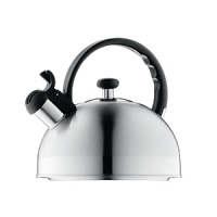 It's always tea time with WMF/USA's Orbit Tea Kettle. Sleek and contemporary, its classic round shape lends style to your stovetop and its whistle alert will charm and delight. It's always tea time with WMF/USA's Orbit Tea Kettle. Sleek and contemporary, its classic round shape lends style to your stovetop and its whistle alert will charm and delight.