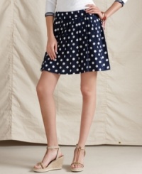 Pleats and polka dots join forces in this swingy skirt from Tommy Hilfiger. Pair it with a simple tee or a lightweight sweater for sporty style! Pleats and polka dots join forces in this swingy skirt from Tommy Hilfiger. Pair it with a simple tee or a lightweight sweater for sporty style!