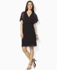 Airy flutter sleeves imbue Lauren Ralph Lauren's flirty georgette dress with feminine charm. (Clearance)