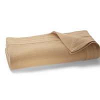 A soft, lofty and warm solid wool blanket with four rows of channel stitch detail at the hem. A soft, lofty and warm solid wool blanket with four rows of channel stitch detail at the hem.