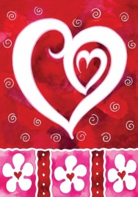 Heart & Flowers House Flag Heart & Flowers House Flag