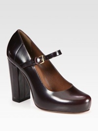 Timeless leather silhouette on a towering block heel, with an adjustable ankle strap for superior fit. Self-covered heel, 4 (100mm)Leather upperLeather lining and solePadded insoleMade in Italy Timeless leather silhouette on a towering block heel, with an adjustable ankle strap for superior fit. Self-covered heel, 4 (100mm)Leather upperLeather lining and solePadded insoleMade in Italy