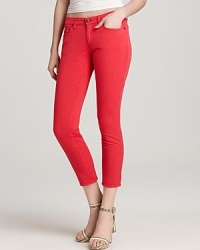 Color outside the lines with these Eileen Fisher jeans that flaunt a delectable strawberry hue against a sleek, skinny silhouette. Color outside the lines with these Eileen Fisher jeans that flaunt a delectable strawberry hue against a sleek, skinny silhouette.
