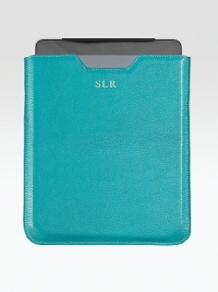 A sleek and compact casing handmade in fine leather and lined with soft, protective chamois cloth to securely hold your iPad® in place. Accommodates all iPad models Padded sides Form-fitted construction Handmade in leather 8½W X 10H Made in USA FOR PERSONALIZATION Select a quantity, then scroll down and click on PERSONALIZE & ADD TO BAG to choose and preview your personalization options. Please allow 1 week for delivery. A sleek and compact casing handmade in fine leather and lined with soft, protective chamois cloth to securely hold your iPad® in place. Accommodates all iPad models Padded sides Form-fitted construction Handmade in leather 8½W X 10H Made in USA FOR PERSONALIZATION Select a quantity, then scroll down and click on PERSONALIZE & ADD TO BAG to choose and preview your personalization options. Please allow 1 week for delivery.