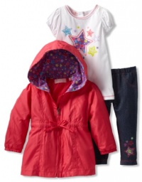 Kids Headquarters Baby-Girls Infant Jacket With Short Sleeve Tee And Pants