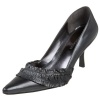 Enzo Angiolini Women's Reimel Low Heel Pump,Black Leather,8 M US