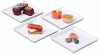 BIA Cordon Bleu 4-Piece Square Plate Set in Gift Box, White BIA Cordon Bleu 4-Piece Square Plate Set in Gift Box, White