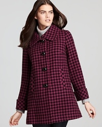 Nothing says classic cool like this Trina Turk houndstooth coat, which is sure to be your go-to all season long. Pair it with skinny jeans and boots for a no-fail winter look. Nothing says classic cool like this Trina Turk houndstooth coat, which is sure to be your go-to all season long. Pair it with skinny jeans and boots for a no-fail winter look.
