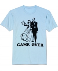 With a tongue-in-cheek graphic, this American Rag T-shirt wakes up your weekend. With a tongue-in-cheek graphic, this American Rag T-shirt wakes up your weekend.