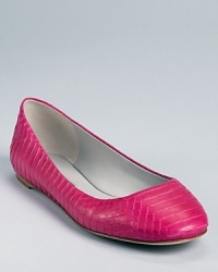 Crafted in genuine snakeskin, these luxe ballet flats from Vera Wang lend a sleek yet playful look. Crafted in genuine snakeskin, these luxe ballet flats from Vera Wang lend a sleek yet playful look.