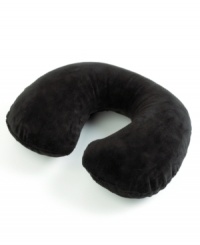 This inflatable in-flight support system is covered in soft fleece, gently cradling your neck to prevent any stiffness or soreness. When you reach your destination, simply deflate to pack away even in the smallest of spaces. This inflatable in-flight support system is covered in soft fleece, gently cradling your neck to prevent any stiffness or soreness. When you reach your destination, simply deflate to pack away even in the smallest of spaces.