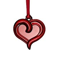 New for 2012! Celebrate the holiday season with a glossy, swirly crystal heart ornament - a great gift for someone you love.