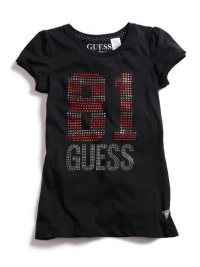 GUESS Kids Girls Guess 81 Tee with Puff Sleeves, BLACK (16)