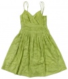 Calvin Klein Women's Pleated Burnout Print Sleeveless Sundress (Thyme Green) (6)