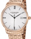 Stuhrling Prestige Men's 307B.33442 Prestige Swiss Made Kingston Grand Quartz Date Ultra Slim Rose Tone Bracelet Watch