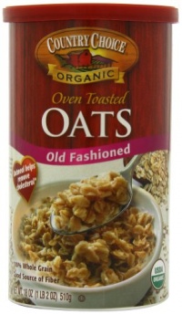 Country Choice Organic Oven Toasted Old Fashioned Oats, 18-Ounce Canisters (Pack of 6) Country Choice Organic Oven Toasted Old Fashioned Oats, 18-Ounce Canisters (Pack of 6)