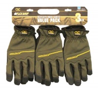 Custom Leathercraft P3214L Workright Flex Grip Work Gloves, Large, 3-Pair Custom Leathercraft P3214L Workright Flex Grip Work Gloves, Large, 3-Pair