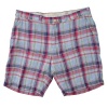 Polo Ralph Lauren Men's Slim Fit Beach Plaid Madras Short, Blue/Red, 35