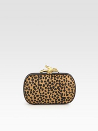 Appeal to your wild nature with this spotted hair calf design accented with a branch accented closure.Concealable shoulder strap, 21 dropTop clasp closureOne inside open pocketFully lined6¾W X 4H X 1DImported Appeal to your wild nature with this spotted hair calf design accented with a branch accented closure.Concealable shoulder strap, 21 dropTop clasp closureOne inside open pocketFully lined6¾W X 4H X 1DImported
