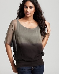 A gorgeous ombré pattern imbues this Bailey 44 top with new-season style. Billowy dolman sleeves lend ethereal flair to the airy silk silhouette. A gorgeous ombré pattern imbues this Bailey 44 top with new-season style. Billowy dolman sleeves lend ethereal flair to the airy silk silhouette.