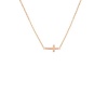 apop nyc Mini Rose Gold Vermeil Sideways Cross Necklace 16 inch - 18 inch