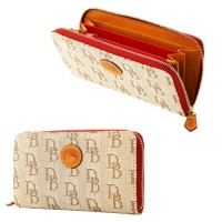Dooney & Bourke Signature Jacquard Large Zip Around, Brown Dooney & Bourke Signature Jacquard Large Zip Around, Brown