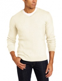 Perry Ellis Men's Long Sleeve V-Neck Ribbed Sweater Perry Ellis Men's Long Sleeve V-Neck Ribbed Sweater