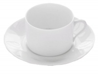 BIA Cordon Bleu Limoges Tea Cup and Saucer, Set of 4, White BIA Cordon Bleu Limoges Tea Cup and Saucer, Set of 4, White