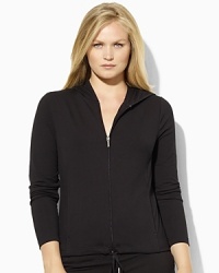 Versatile, essential hoodie rendered in a chic paneled construction from ultra-soft stretch cotton jersey. Versatile, essential hoodie rendered in a chic paneled construction from ultra-soft stretch cotton jersey.