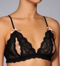 Hanky Panky After Midnight Peek-A-Boo Open Cup Bralette, M, Black Hanky Panky After Midnight Peek-A-Boo Open Cup Bralette, M, Black