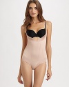 SPANX Super Control Slimmer and Shine Open Bust Bodysuit, M, Rose Gold